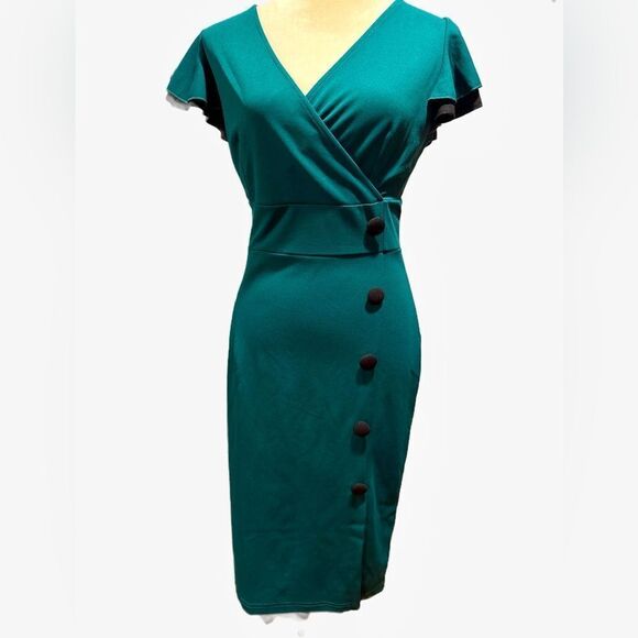 MIUSOL Button Detail Split Hem Dress - Picture 2 of 10